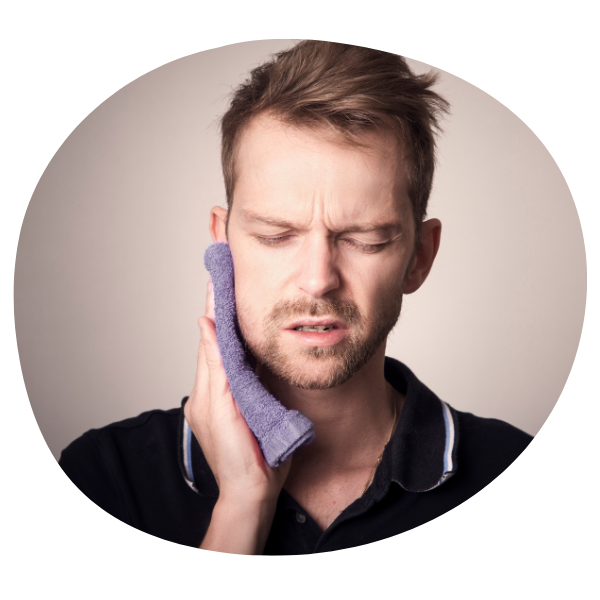 Man experiencing tooth pain.