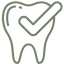 Icon of a tooth with a checkmark, symbolizing completed exam.